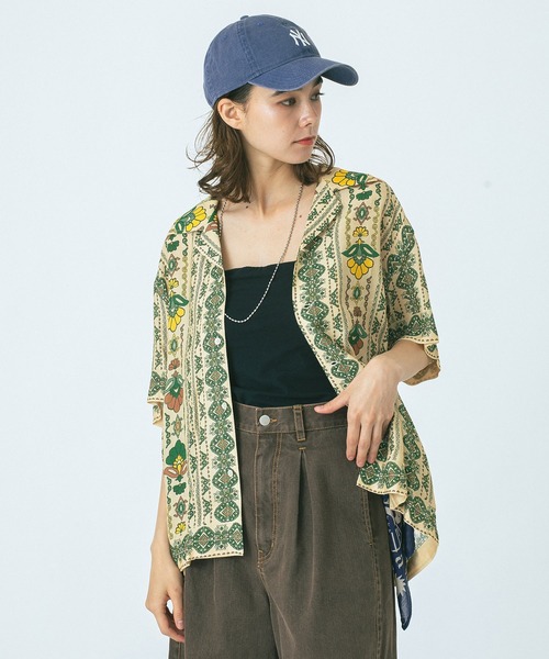 HLAADA（フラーダ）の「(HLAADA for ROSEBUD)FLOWER LINE SHORT SLEEVE SHIRTS（シャツ/ブラウス・レディース・ベージュ/バーガンディー・ONE SIZE）」の5枚目の写真