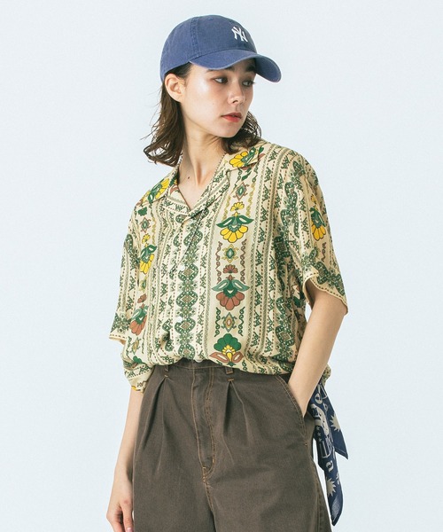HLAADA（フラーダ）の「(HLAADA for ROSEBUD)FLOWER LINE SHORT SLEEVE SHIRTS（シャツ/ブラウス・レディース・ベージュ/バーガンディー・ONE SIZE）」の7枚目の写真