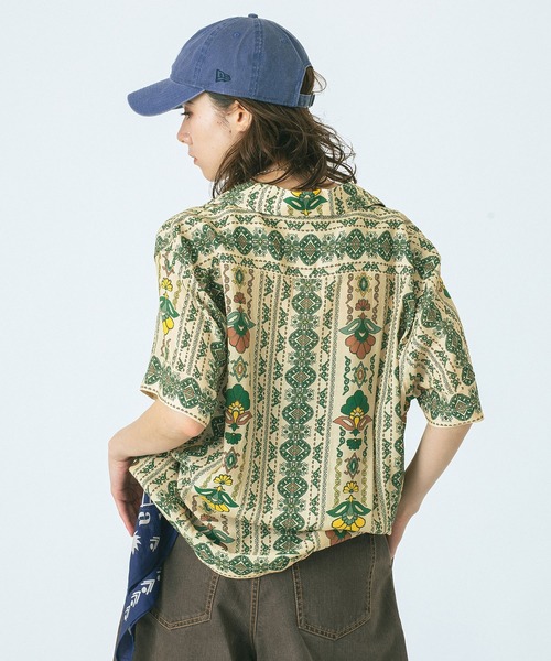 HLAADA for ROSEBUD)FLOWER LINE SHORT SLEEVE SHIRTS（シャツ