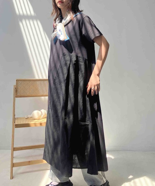 AS KNOW AS plus(アズノゥアズプラス)の「●接触冷感 切替えデザインロングワンピース(ワンピース・レディース・ブラック/ダークグリーン/ネイビー/オレンジ/ブラック系/ネイビー系/ダークグリーン系・FREE)」の12枚目の写真