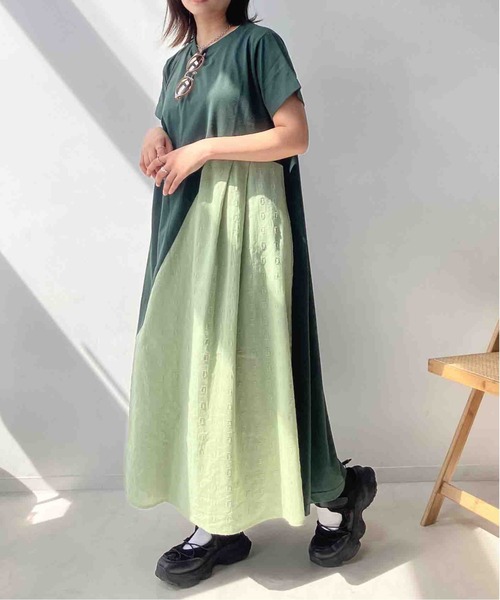 AS KNOW AS plus(アズノゥアズプラス)の「●接触冷感 切替えデザインロングワンピース(ワンピース・レディース・ブラック/ダークグリーン/ネイビー/オレンジ/ブラック系/ネイビー系/ダークグリーン系・FREE)」の22枚目の写真