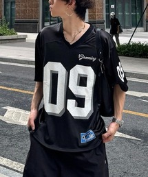 FreeZone | ナンバリングメッシュフットボールTシャツ(Tシャツ/カットソー)