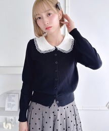 Loueme | レーストリム丸襟カーディガン(カーディガン/ボレロ)