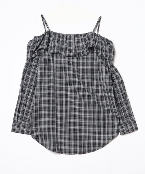 gossip!ロサンゼルス(ゴシップロサンゼルス)の「フリルビッグシルエット チェックオフショルダーキャミソールシャツ(シャツ/ブラウス・レディース・チェック・M)」の13枚目の写真