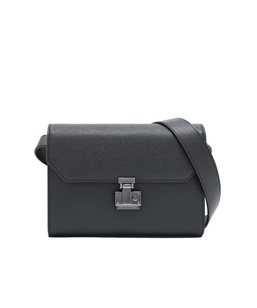 エンポリオ アルマーニ】フラップ付きショルダーバッグ タンブルレザー