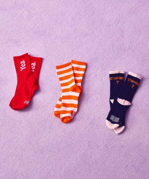 pairmanon（ペアマノン）の「ユニセックス 3足セット 配色ロゴ&総柄 ソックス（ソックス/靴下・キッズ・その他1/その他・M/L）」の2枚目の写真