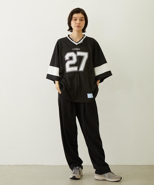 MILKFED.(ミルクフェド)の「HEAVEN27 FOOTBALL SHIRT(Tシャツ/カットソー・レディース・ライトブルー/ブラック/ライトピンク・ONE SIZE)」の20枚目の写真