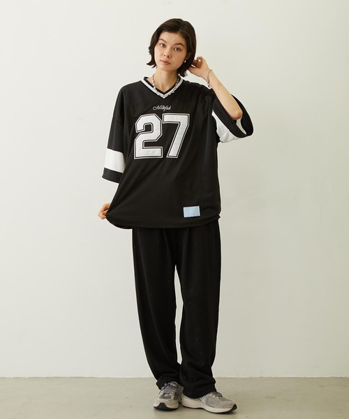MILKFED.(ミルクフェド)の「HEAVEN27 FOOTBALL SHIRT(Tシャツ/カットソー・レディース・ライトブルー/ブラック/ライトピンク・ONE SIZE)」の22枚目の写真