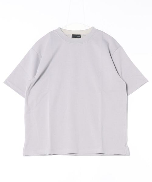 TAKA-Q(タカキュー)の「タカキュー ダブルフェイス ポンチ クルーネック 半袖 Tシャツ(Tシャツ/カットソー・メンズ・ネイビー/ホワイト/ライトグレー/ブラウン・LARGE/X-LARGE/MEDIUM)」の17枚目の写真