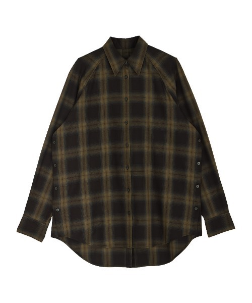 Ameri(アメリ)の「OMBRE CHECK VARIATION SHIRT(シャツ/ブラウス・レディース・グレー/ブラウン・FREE)」の11枚目の写真
