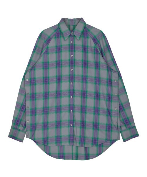 Ameri(アメリ)の「OMBRE CHECK VARIATION SHIRT(シャツ/ブラウス・レディース・グレー/ブラウン・FREE)」の12枚目の写真