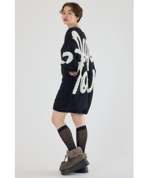 RODEO CROWNS WIDE BOWL（ロデオクラウンズワイドボウル）の「ロゴ2WAYモールニットワンピース（ワンピース・レディース・ブラック/アイボリー/カーキ/ライトピンク・FREE）」の10枚目の写真