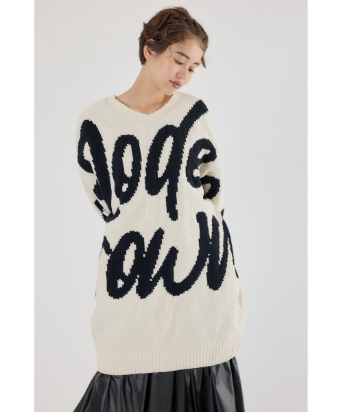 RODEO CROWNS WIDE BOWL（ロデオクラウンズワイドボウル）の「ロゴ2WAYモールニットワンピース（ワンピース・レディース・ブラック/アイボリー/カーキ/ライトピンク・FREE）」の12枚目の写真