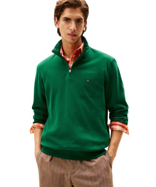 TOMMY HILFIGER(トミーヒルフィガー)の「ギフティングフレンチリブ1/4ジッププルオーバー(スウェット・メンズ・オートミール/ブラック/グリーン/レッド/ホワイト・MEDIUM/SMALL/X-LARGE/LARGE)」の4枚目の写真