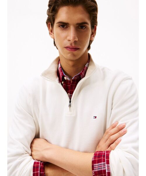 TOMMY HILFIGER(トミーヒルフィガー)の「ギフティングフレンチリブ1/4ジッププルオーバー(スウェット・メンズ・オートミール/ブラック/グリーン/レッド/ホワイト・MEDIUM/SMALL/X-LARGE/LARGE)」の7枚目の写真