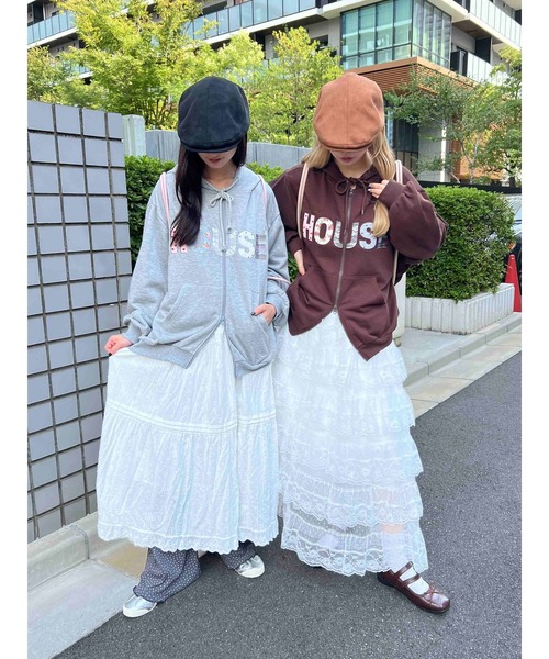 WC（ダブル シー）の「《大HIT中★新色追加》パッチワークロゴパーカー（パーカー・レディース・グレー/ブラウン/サックスブルー/ピンク・FREE）」の15枚目の写真