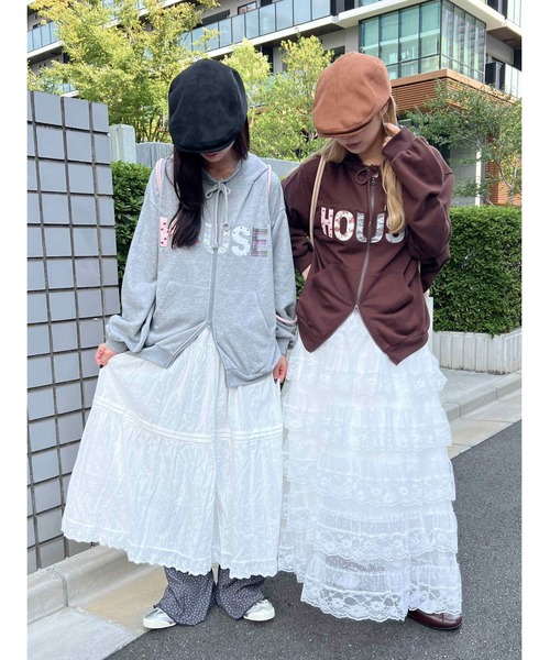 WC（ダブル シー）の「《大HIT中★新色追加》パッチワークロゴパーカー（パーカー・レディース・グレー/ブラウン/サックスブルー/ピンク・FREE）」の11枚目の写真