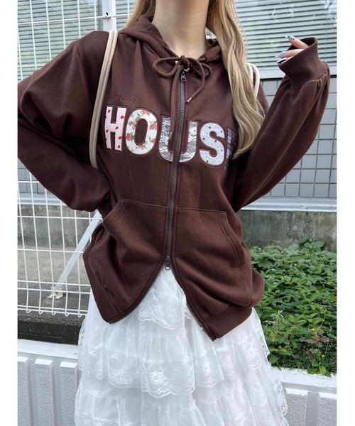 WC（ダブル シー）の「《大HIT中★新色追加》パッチワークロゴパーカー（パーカー・レディース・グレー/ブラウン/サックスブルー/ピンク・FREE）」の22枚目の写真