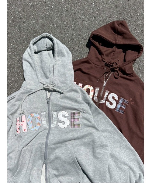 WC（ダブル シー）の「《大HIT中★新色追加》パッチワークロゴパーカー（パーカー・レディース・グレー/ブラウン/サックスブルー/ピンク・FREE）」の10枚目の写真