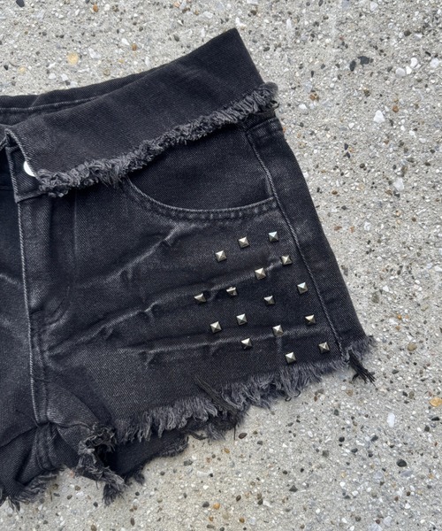 KsG（ケーエスジー）の「hem waist denim short pants（デニムパンツ・レディース・ブラック・LARGE/SMALL/MEDIUM）」の15枚目の写真