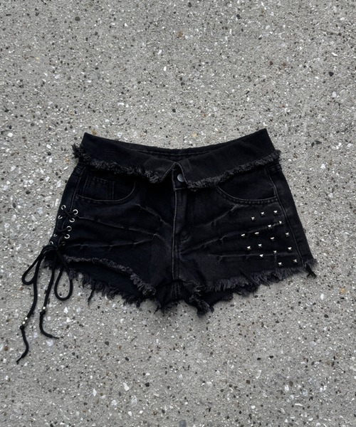 KsG（ケーエスジー）の「hem waist denim short pants（デニムパンツ・レディース・ブラック・LARGE/SMALL/MEDIUM）」の17枚目の写真
