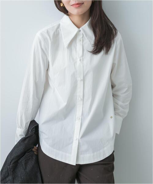 セール】F by ROSSO トリミングレースビッグカラーシャツ（シャツ