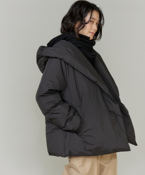INED(イネド)の「ショールカラーフードダウンコート「ショート丈」(ダウンジャケット/コート・レディース・ブラック/アイボリー/ベージュ・11号/9号/7号)」の15枚目の写真