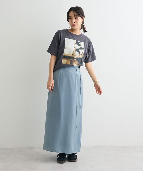 CRAFT STANDARD BOUTIQUE(クラフトスタンダードブティック)の「ダルサテンIラインスカート(スカート・レディース・ブルーグリーン/アイボリー/ブラウン・FREE)」の18枚目の写真