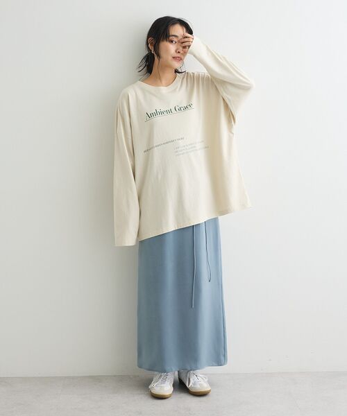CRAFT STANDARD BOUTIQUE(クラフトスタンダードブティック)の「ダルサテンIラインスカート(スカート・レディース・ブルーグリーン/アイボリー/ブラウン・FREE)」の20枚目の写真