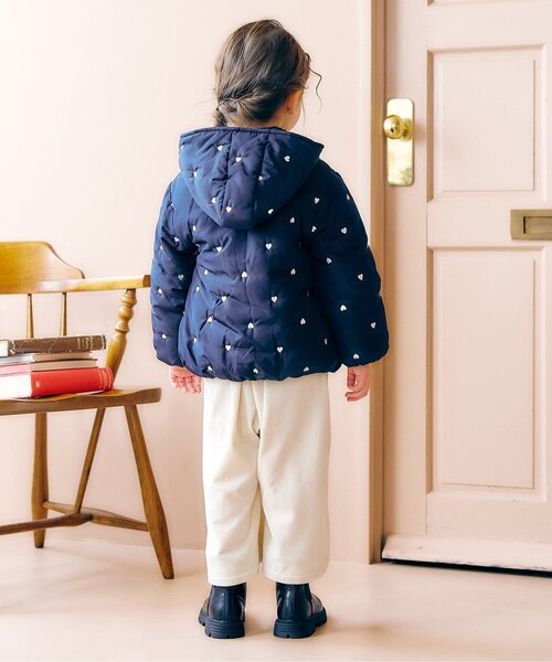 apres les cours（アプレレクール）の「【洗える/2WAY】スカラップ刺繍アウター（ダウンジャケット/コート・キッズ・レッド/アイボリー/ネイビー・140/130/120/110/100/90/80）」の7枚目の写真