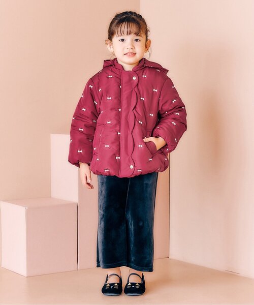 セール】【洗える/2WAY】スカラップ刺繍アウター（ダウンジャケット