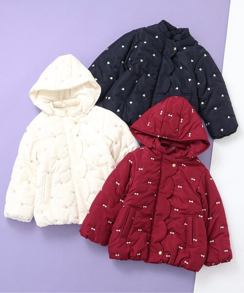 apres les cours（アプレレクール）の「【洗える/2WAY】スカラップ刺繍アウター（ダウンジャケット/コート・キッズ・レッド/アイボリー/ネイビー・140/130/120/110/100/90/80）」の11枚目の写真