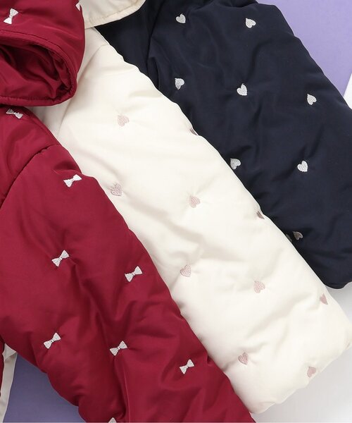 apres les cours（アプレレクール）の「【洗える/2WAY】スカラップ刺繍アウター（ダウンジャケット/コート・キッズ・レッド/アイボリー/ネイビー・140/130/120/110/100/90/80）」の12枚目の写真