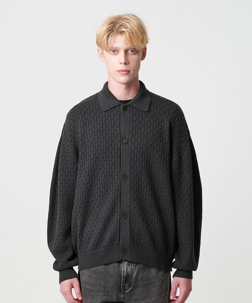 BEAUTY&YOUTH UNITED ARROWS(ビューティーアンドユースユナイテッドアローズ)の「オブリック パターン ポロ ジャケット(カーディガン/ボレロ・メンズ・ダークブラウン/ダークグレー・S/M/XL/L)」の8枚目の写真