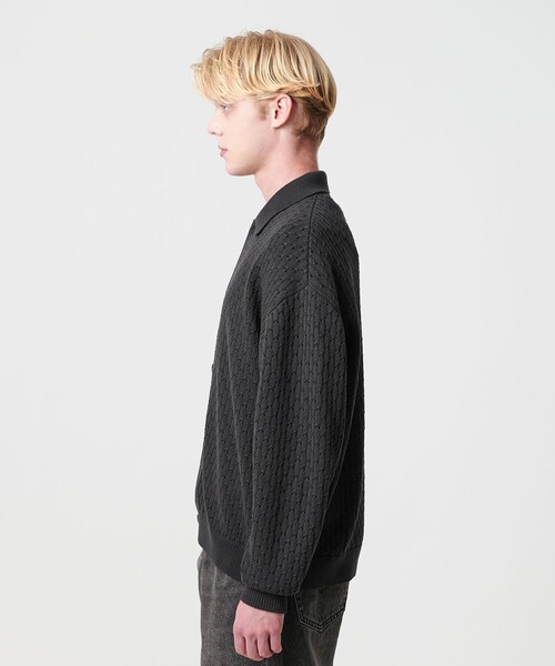 BEAUTY&YOUTH UNITED ARROWS(ビューティーアンドユースユナイテッドアローズ)の「オブリック パターン ポロ ジャケット(カーディガン/ボレロ・メンズ・ダークブラウン/ダークグレー・S/M/XL/L)」の4枚目の写真