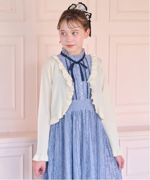 メゾピアノ　フォーマルドレス カーディガン　入学式　120 フリルカーディガン♪（カーディガン/ボレロ）｜mezzo piano Junior