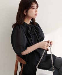 【WEB限定】〈osono〉配色シアーボウタイブラウス