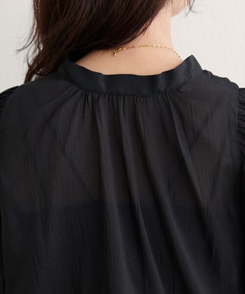 natural couture(ナチュラルクチュール)の「【WEB限定】〈osono〉配色シアーボウタイブラウス(シャツ/ブラウス・レディース・ブラウン/オフホワイト/ブラック/サックスブルー・FREE)」の21枚目の写真