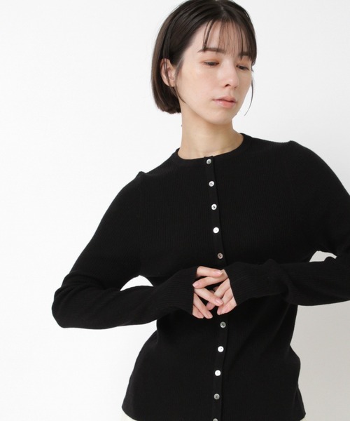 RNA-N(アールエヌエーエヌ)の「K2728 カシミヤウールブレンドカーディガン(カーディガン/ボレロ・レディース・ブラック/チャコール/アイボリー/グレー・FREE)」の3枚目の写真