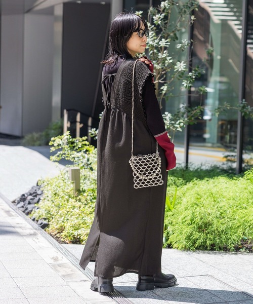 【産前・産後対応】マタニティ／シャーリングVワンピース　レプシィム ブラック 楽天市場】【産前・産後対応】マタニティ/シャーリングV