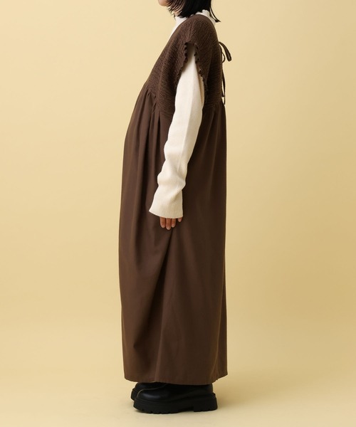 セール】【産前・産後対応】マタニティ／シャーリングワンピースAW