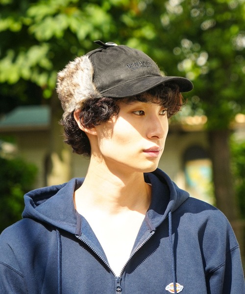 BEN DAVIS（ベンデイビス）の「【BEN DAVIS/ベンデイビス】ファーフライトキャップ（キャップ・メンズ・ブラック/ベージュ・FREE）」の5枚目の写真