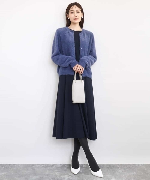 MK MICHEL KLEIN（エムケーミッシェルクラン）の「ツイルジャージーワンピース/洗える（ワンピース・レディース・グレイッシュブルー/ネイビー・38）」の18枚目の写真