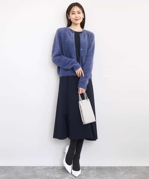 MK MICHEL KLEIN（エムケーミッシェルクラン）の「ツイルジャージーワンピース/洗える（ワンピース・レディース・グレイッシュブルー/ネイビー・38）」の17枚目の写真