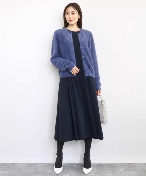 MK MICHEL KLEIN（エムケーミッシェルクラン）の「ツイルジャージーワンピース/洗える（ワンピース・レディース・グレイッシュブルー/ネイビー・38）」の16枚目の写真