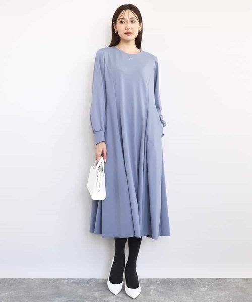 MK MICHEL KLEIN（エムケーミッシェルクラン）の「ツイルジャージーワンピース/洗える（ワンピース・レディース・グレイッシュブルー/ネイビー・38）」の15枚目の写真