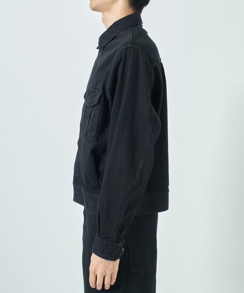 markaware(マーカウェア)の「【markaware/marka】別注 DENIM MILITARY JACKET(ミリタリージャケット・メンズ・ブラック・1/2)」の3枚目の写真