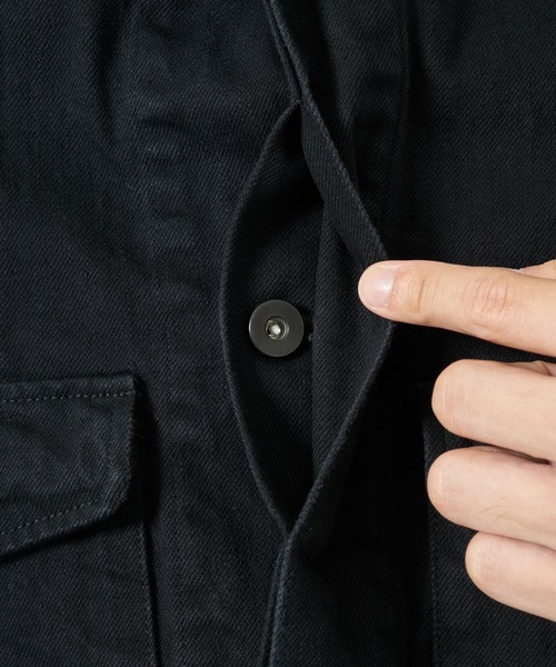 markaware(マーカウェア)の「【markaware/marka】別注 DENIM MILITARY JACKET(ミリタリージャケット・メンズ・ブラック・1/2)」の8枚目の写真