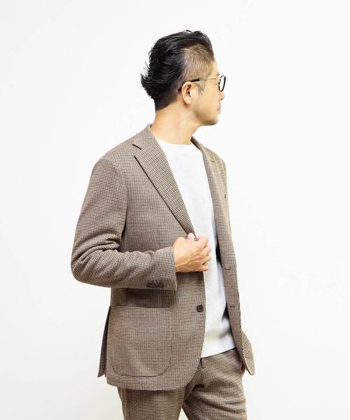 MEN'S MELROSE（メンズメルローズ）の「ガンクラブムリネコンフォートジャケット(セットアップ可)（テーラードジャケット・メンズ・ベージュ・2/5/4/3）」の8枚目の写真