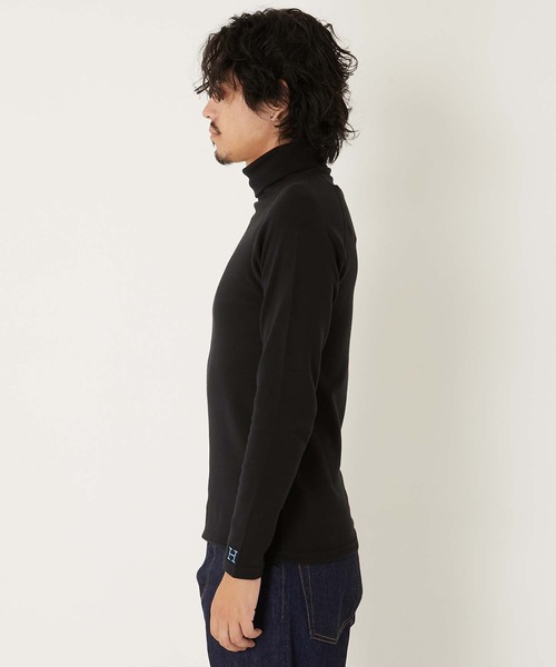 新品ハリウッドランチマーケットBLACKストレッチフライス4タートルネックT ストレッチフライス タートルネック ロングスリーブ Tシャツ（Tシャツ